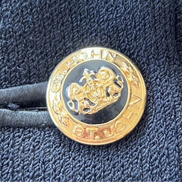 Vintage St. John Basics Sz 16 Santana Knit Black Long Sleeve Jacket & Skirt Set - Picture 6 of 13